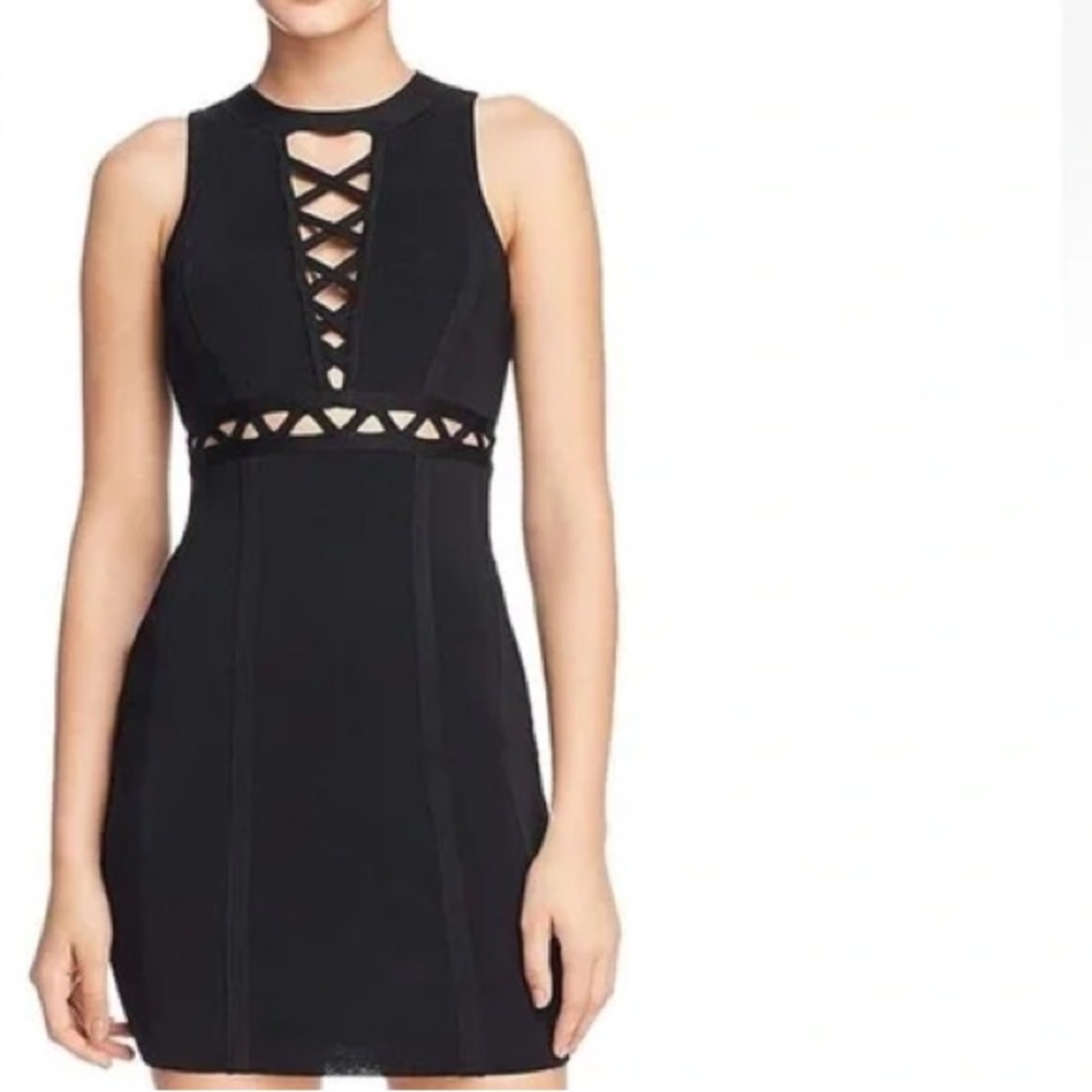 Guess Black Cut Out Backless Bodycon Mini Dress